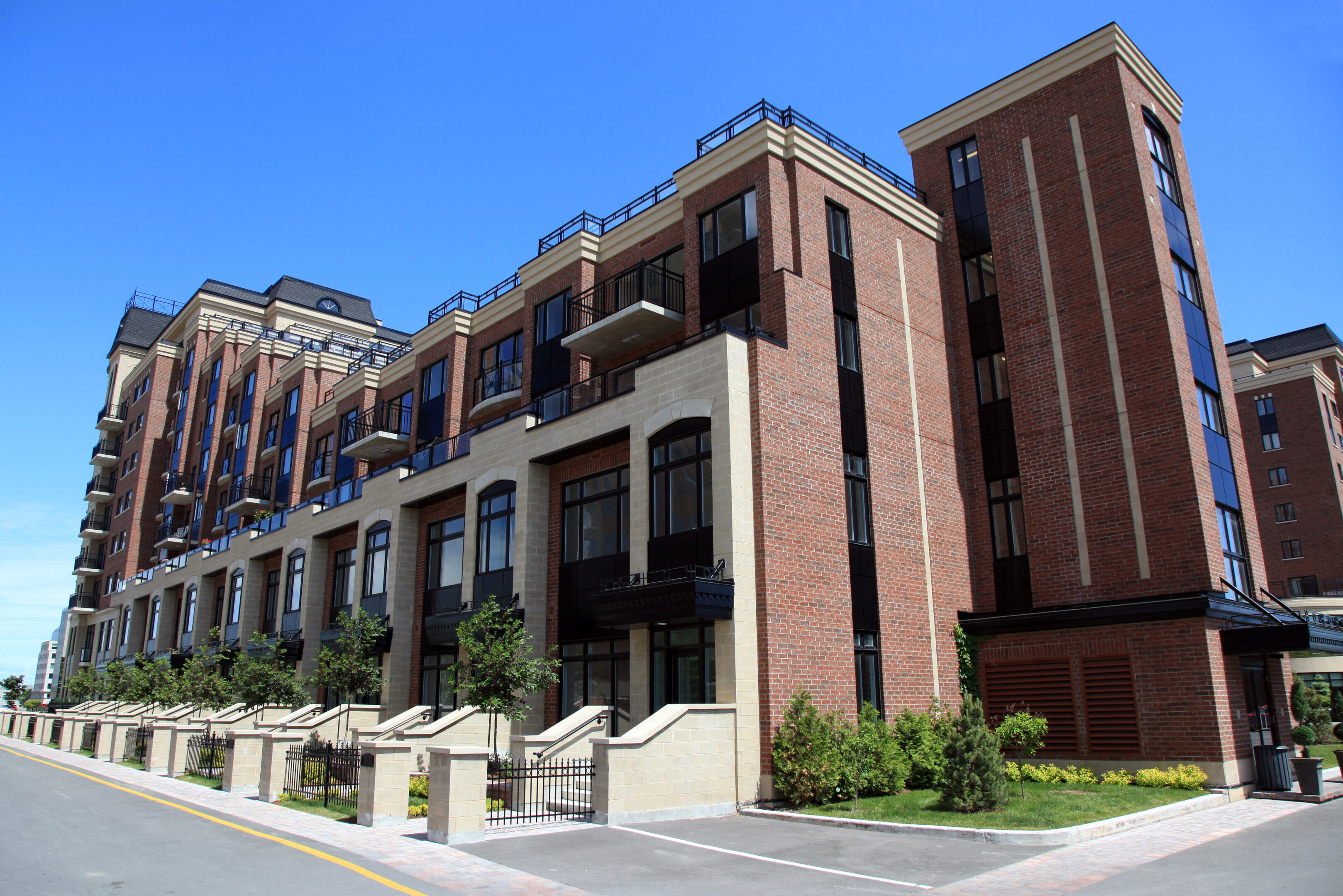 Urban residential architecture with balconies